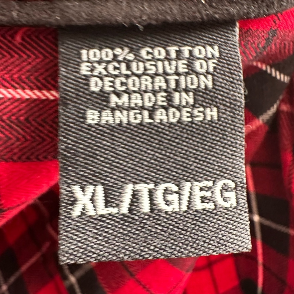 Chaps Red/Black Tartan Plaid Casual Button Down Shirt Size XL - Picture 7 of 7